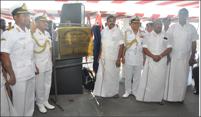 Guided Missile Destroyer of Indian Navy INS Chennai Dedicated to The City