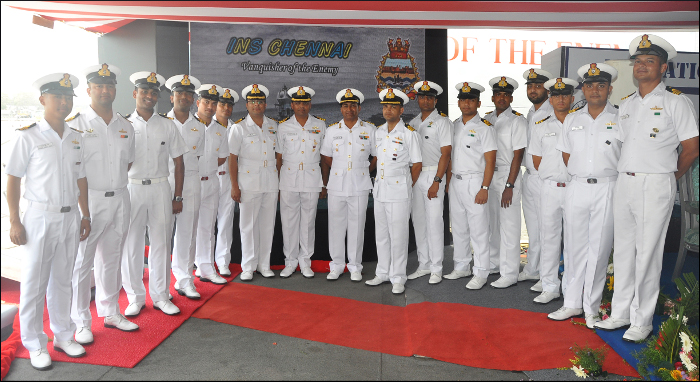 Guided Missile Destroyer of Indian Navy INS Chennai Dedicated to The City