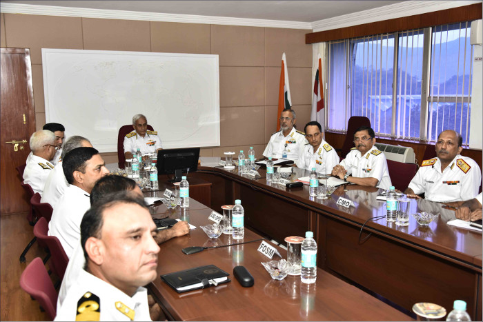 Admiral Sunil Lanba, CNS interacts with personnel of ENC