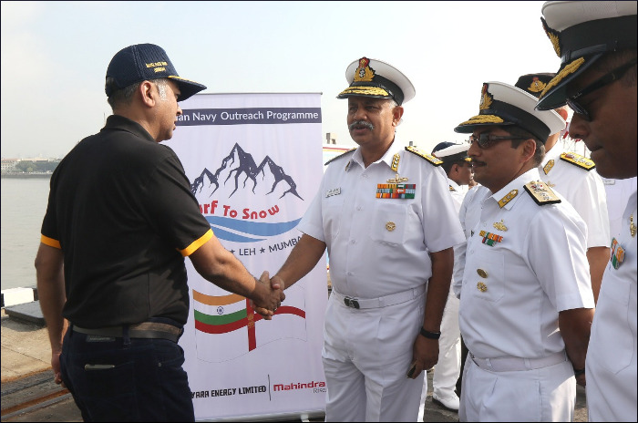 Mumbai to Leh Indian Navy Outreach Car Rally Flagged Off - ‘Surf to Snow’
