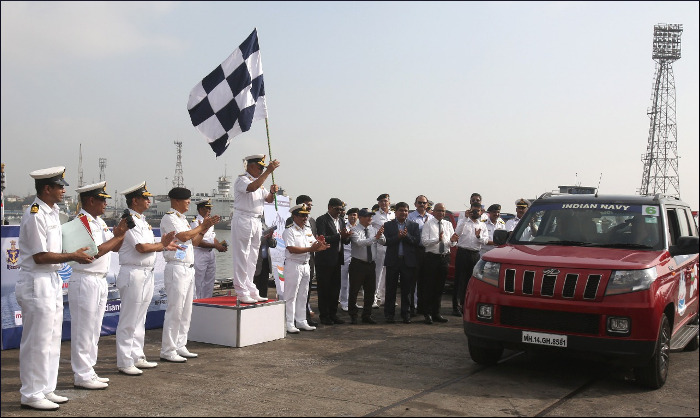Mumbai to Leh Indian Navy Outreach Car Rally Flagged Off - ‘Surf to Snow’