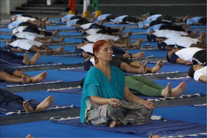 भारतीय नौसेना अकादमी में चौथा अंतर्राष्ट्रीय योगा दिवस मनाया गया
