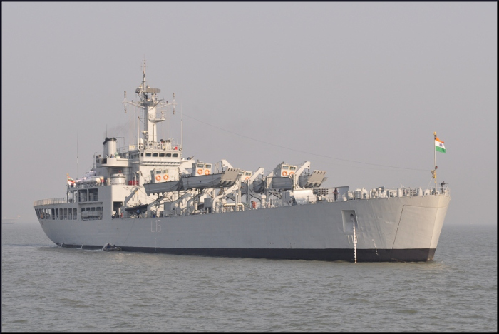 Indian Amphibious Warship INS Shardul enters Port Louis, Mauritius
