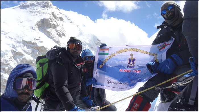Indian Navy Mountaineers successfully summit Mount Mukut (East) (7135M) 