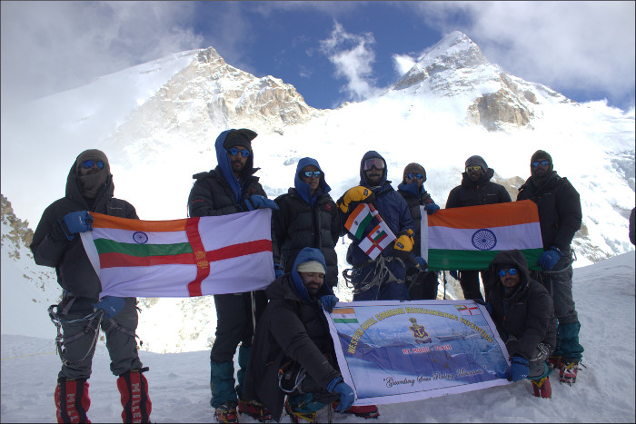 Indian Navy Mountaineers successfully summit Mount Mukut (East) (7135M) 