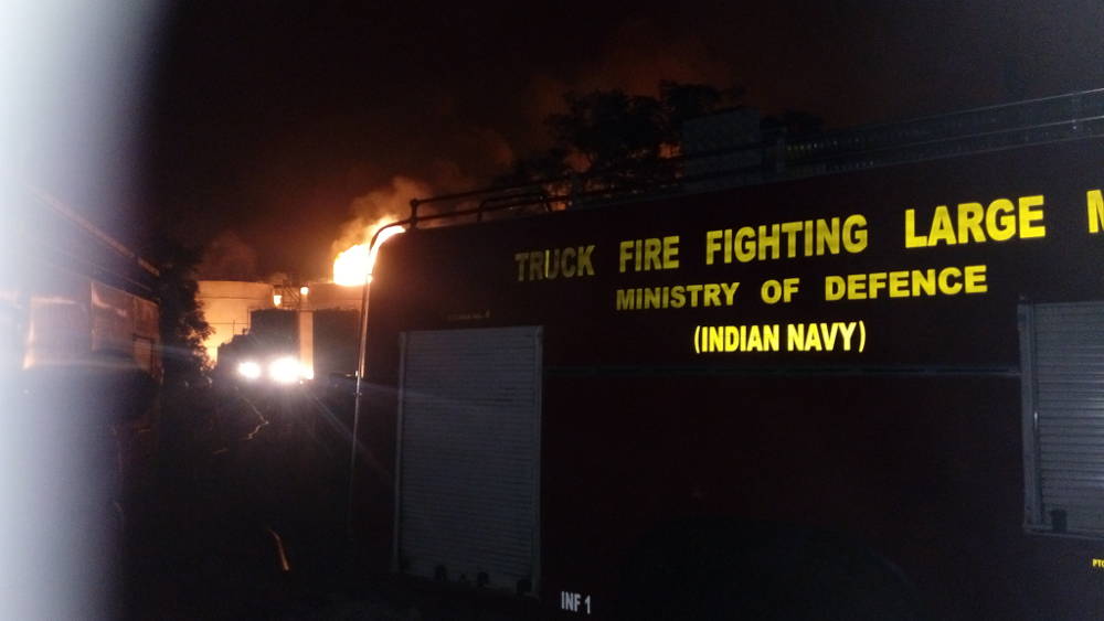 Indian Navy provides assistance in fire fighting at Duvvada SEZ