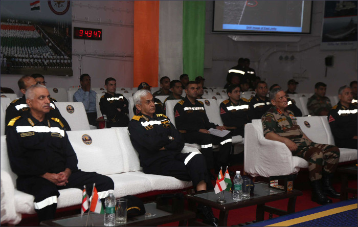 Admiral Sunil Lanba, PVSM, AVSM, ADC (CNS) reviews Indian Navy's Theatre Level Operational Readiness Exercise (TROPEX 2017)