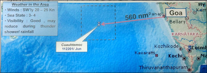 Search and Rescue (SAR) Operations for Crew of Mexican Navy Ship Cuauhtemoc