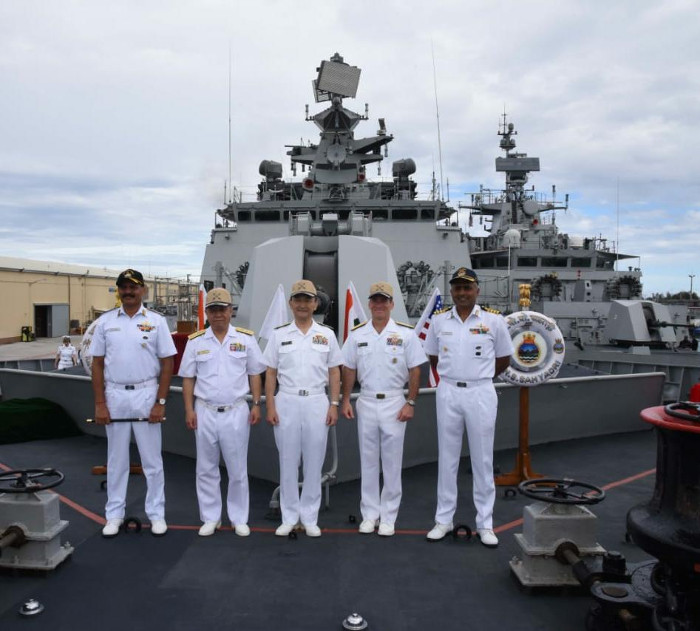 भारतीय नौसेना के जहाजों सह्याद्री, शक्ति और कामोर्ता गुआम, का अमरीका पहुंचना