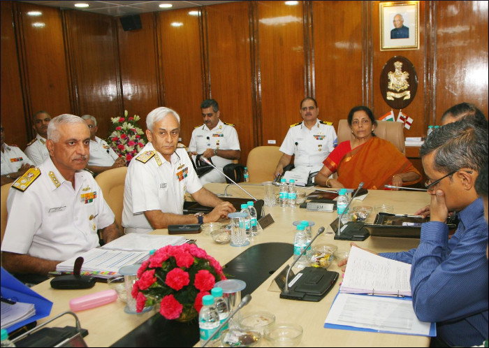 Raksha Mantri Addresses Naval Commanders’ at New Delhi