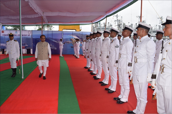 Commissioning of Second Ship of Landing Craft Utility MK-IV 'IN LCU L52'(GRSE Yard 2093) at Port Blair