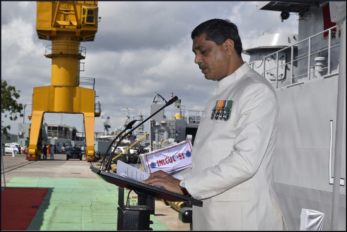 Commissioning of INLCU L51 by Vice Admiral Bimal Verma, AVSM Commander-in-Chief Andaman and Nicobar Command