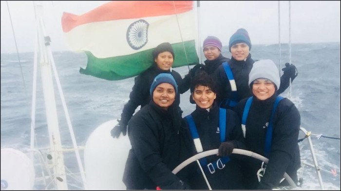 Indian Naval Sailing Vessel (INSV) Tarini on Circumnavigation Voyage