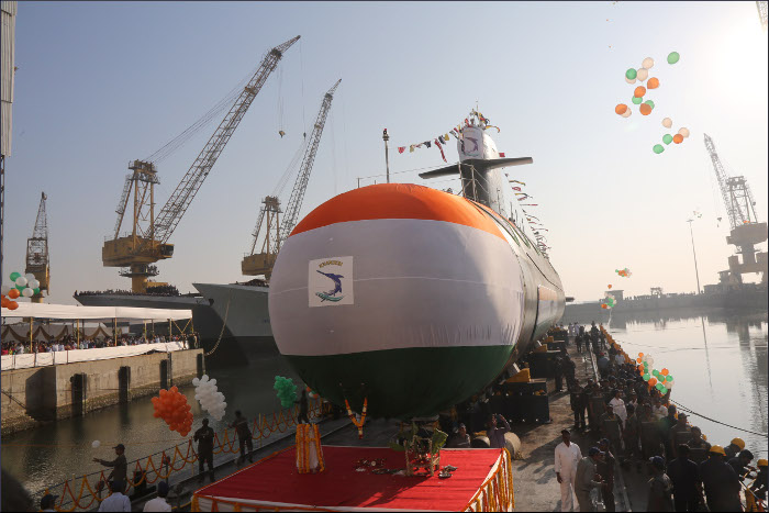 Submarine 'Khanderi' Launched