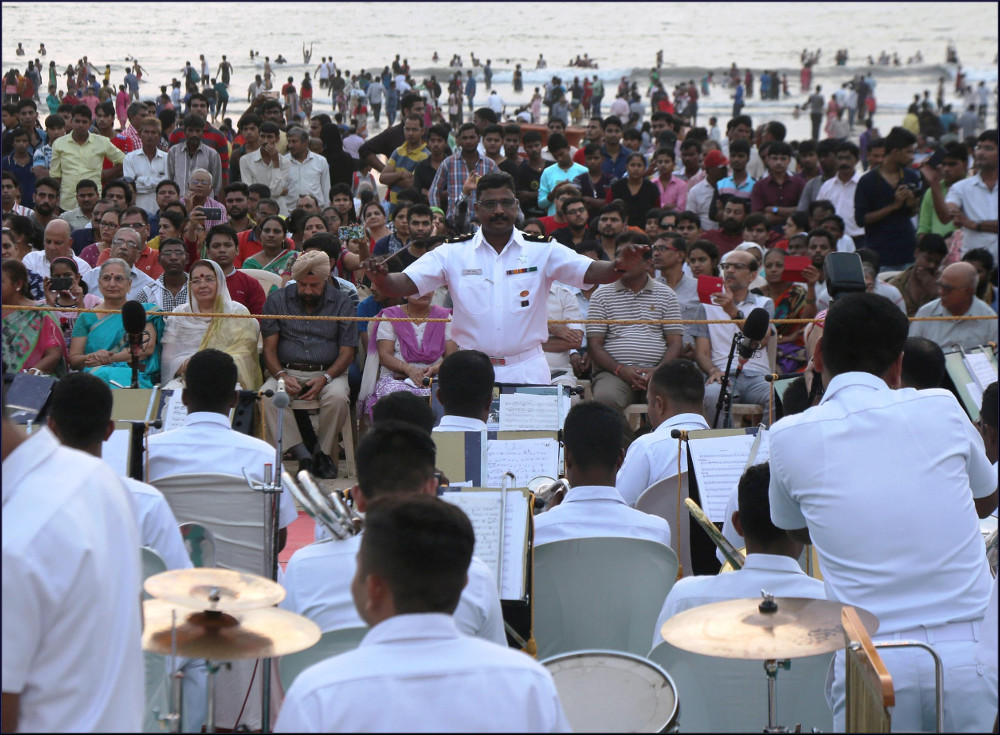 Navy Day Celebrations commence with band performance at Juhu Beach