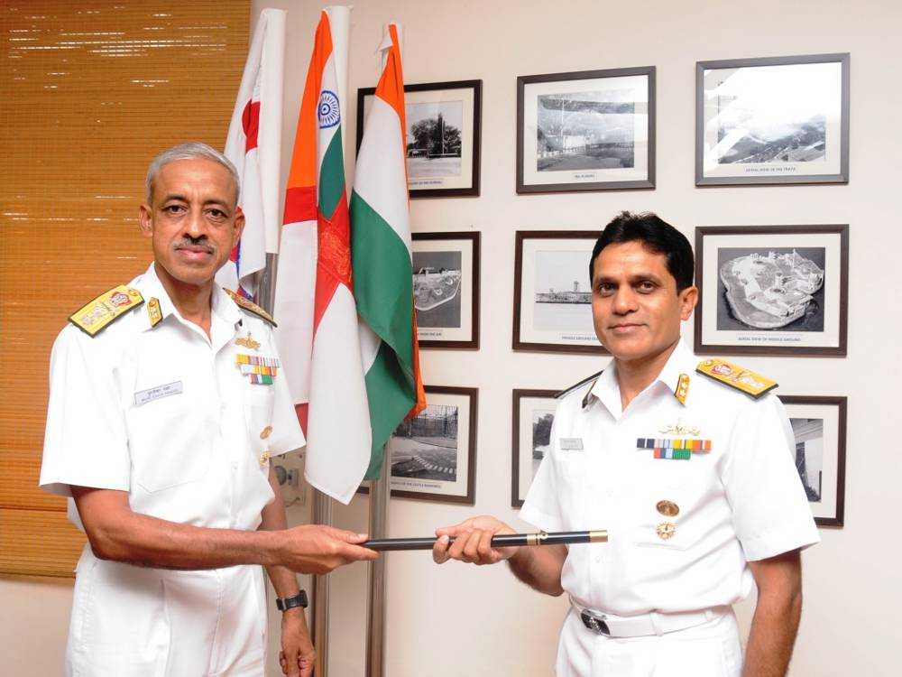 Rear Admiral SN Ghormade, assuming of charge of Flag Officer Maharashtra Area from Rear Admiral MS Pawar