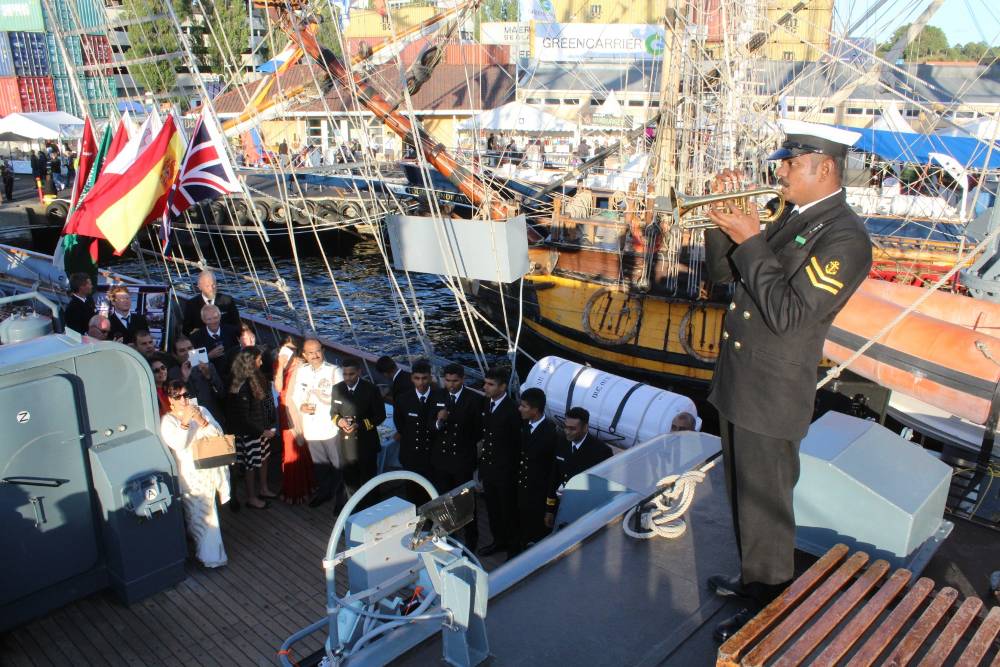 Ship’s Bugular and Sea Trainees Performing for the Guests