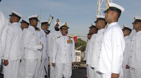 Commodore MR Ajayakumar inspecting the cadets on parade