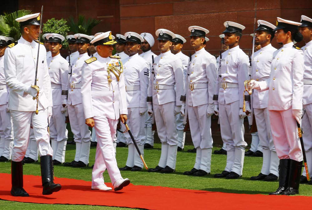 Vice Admiral inspecting Guard of Honour