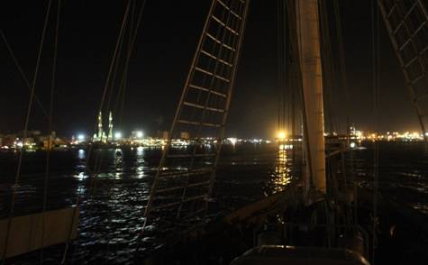 Leaving Port Said at midnight
