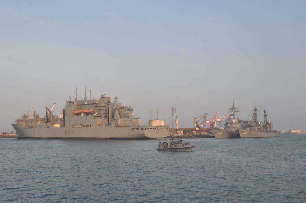 Passing by Japanese Naval Ships and USS Carl Brasher