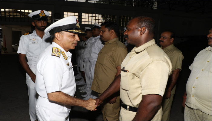Vice Admiral AK Chawla, AVSM, NM, VSM, Flag Officer Commanding-in-Chief, Southern Naval Command Visits Indian Naval Academy