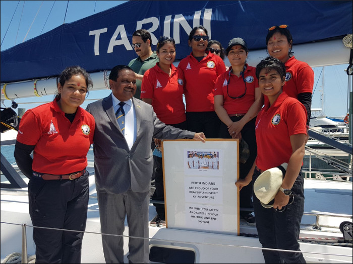 Navika Sagar Parikrama - INSV Tarini Departs from Fremantle