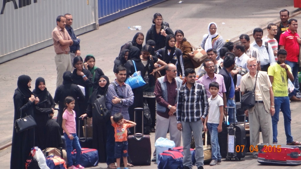 Evacuees awaiting arrival of Tarkash
