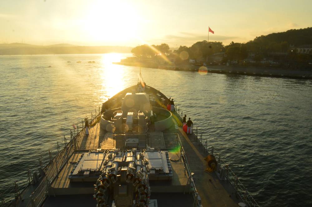 Final approach to the berth in Sarayaburnu Pier in Istanbul Port