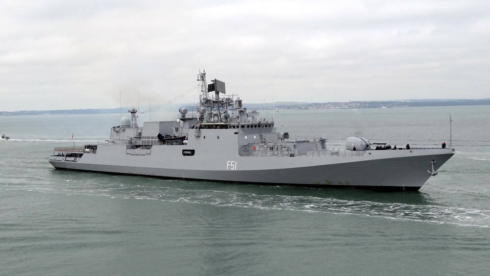 INS Trikand entering the port of Djibouti