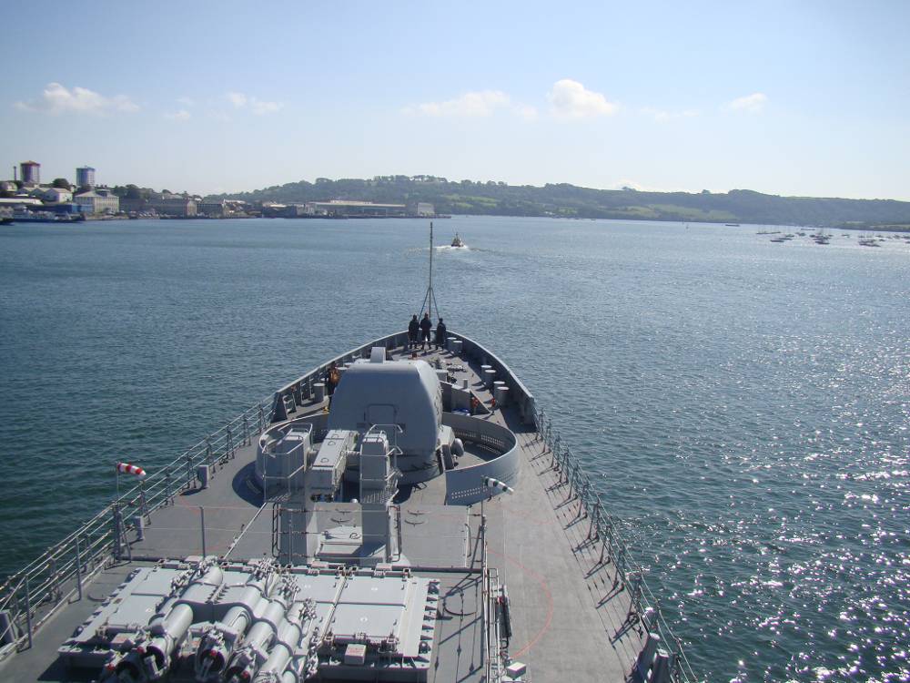 Leaving Plymouth Harbour for Exercise KONKAN 15