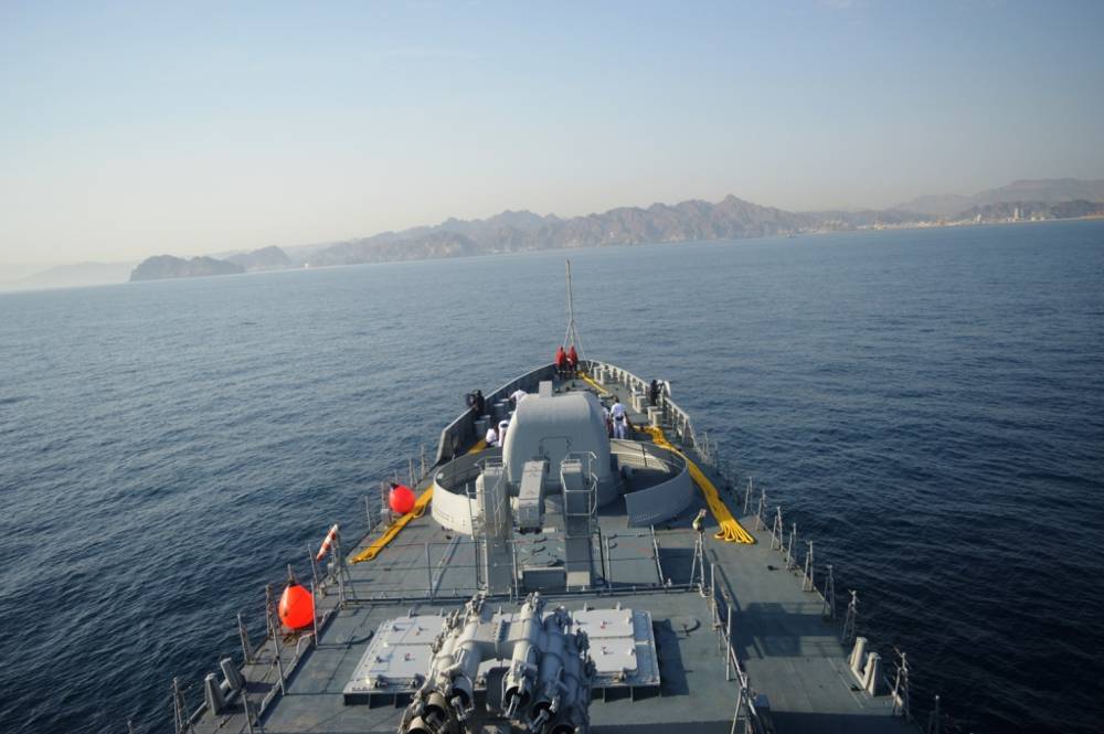 INS Tabar Entering Muscat Harbour