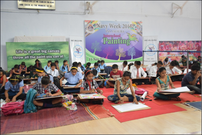 Inter-School Painting Competition at INS Valsura