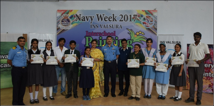 Inter-School Painting Competition at INS Valsura