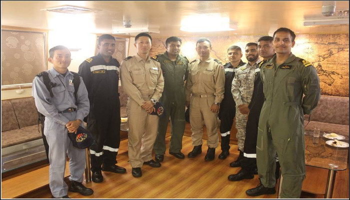 Indian Naval Ship and Japanese Warship Participate in a Passage Exercise