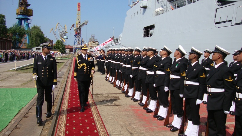 Vice Admiral RK Dhowan, Vice Chief of Naval Staff during inspecting the guard of honour