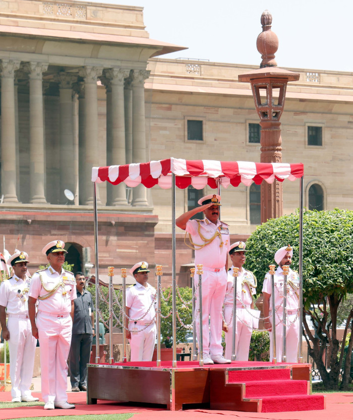 Admiral Dinesh K Tripathi PVSM, AVSM, NM Assumes Command of The Indian Navy As 26th Chief of The Naval Staff