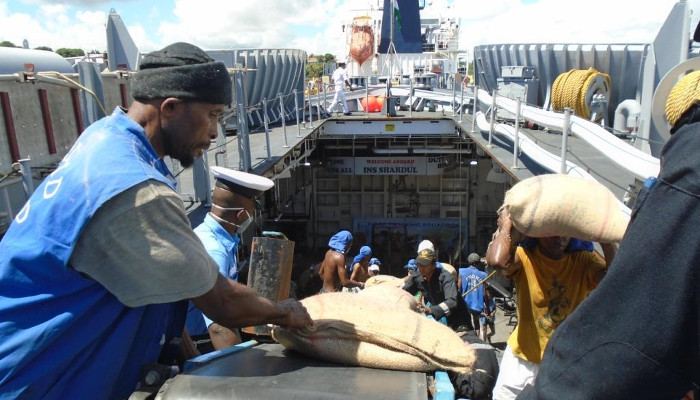 INS Shardul Arives in Madagascar with Relief Material