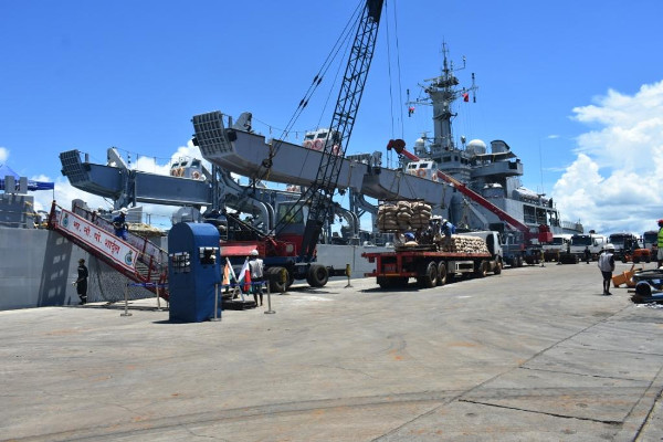 INS Shardul Arives in Madagascar with Relief Material
