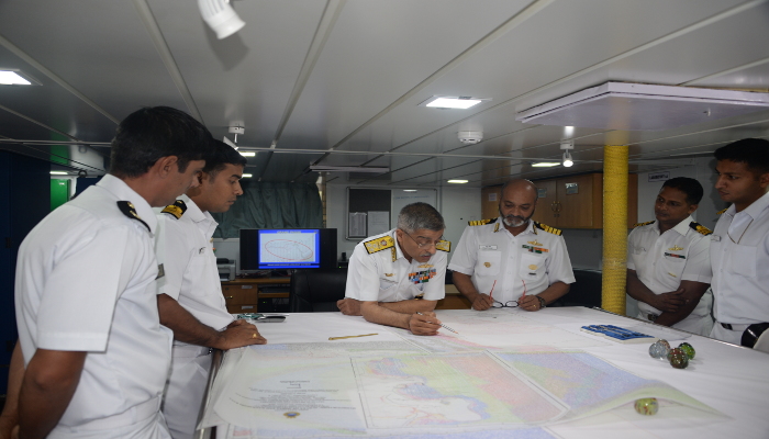 Visit of Chief Hydrographer to the Government of India, Onboard Survey Ships