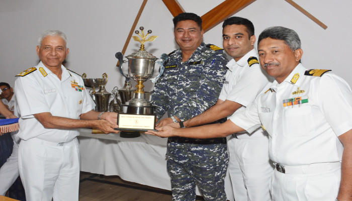Poorvi Nausena Kaman Rajbhasha Trophies and Best Environment-Friendly Unit Trophies Awarded
