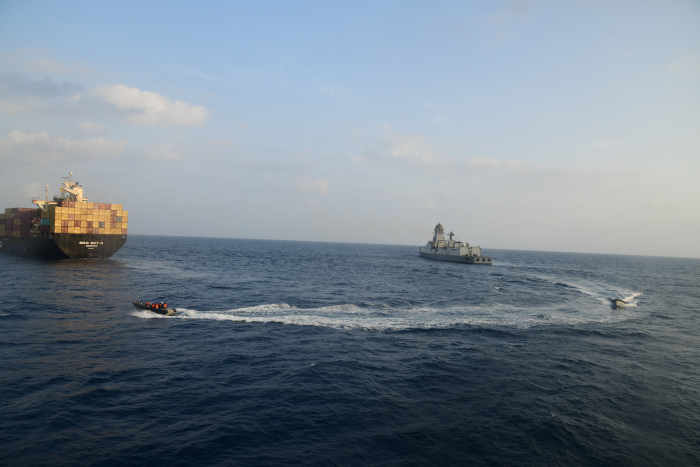 Indian Navy Provided Assistance to  Liberian-Flagged Container Vessel, MSC Sky II