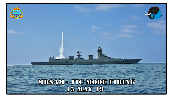 भारतीय नौसेना द्वारा मध्यम दूरी की सतह से हवा में मार करने वाली मिसाइल की फायरिंग के परीक्षणों का आयोजन किया गया