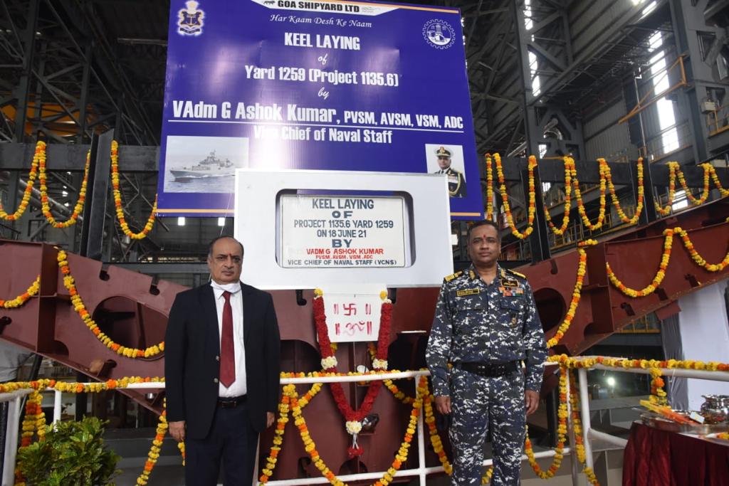 Keel Laying for Second Frigate of P11356 Project at Goa Shipyard Limited