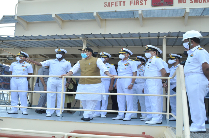 Raksha Mantri Shri Rajnath Singh reviews development works at Karwar Naval Base under ‘Project Seabird’
