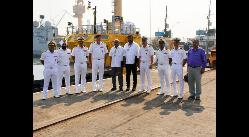 Delivery of Missile Cum Ammunirion (MCA) Barge, Lsam 9 (YARD 77) Third Barge OF 08 x Missile Cum Ammunition (MCA) Barge Project on 22 nov 23 at Naval Dockyard, Mumbai for Ins Tunir