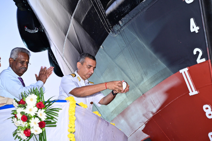 Launch of 25T Bollard Pull Tug, Bajramg at M/s Shoft Shipyard Pvt Ltd, Bharuch, Gujrat