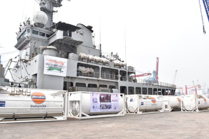 Mission Sagar - Indian Naval Ship Airavat arrives at Jakarta, Indonesia to deliver Medical Supplies 