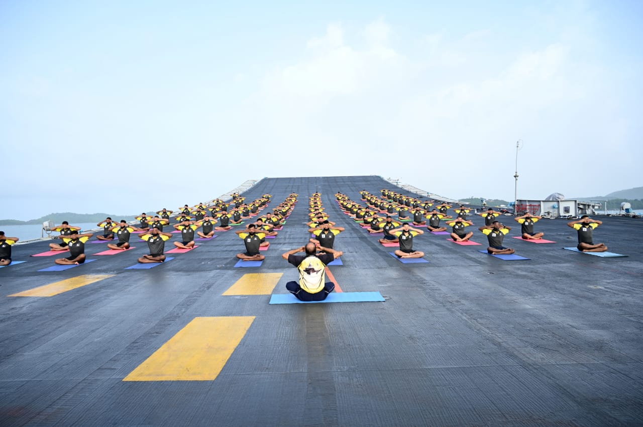 International Day of Yoga Celebrated at Western Naval Command