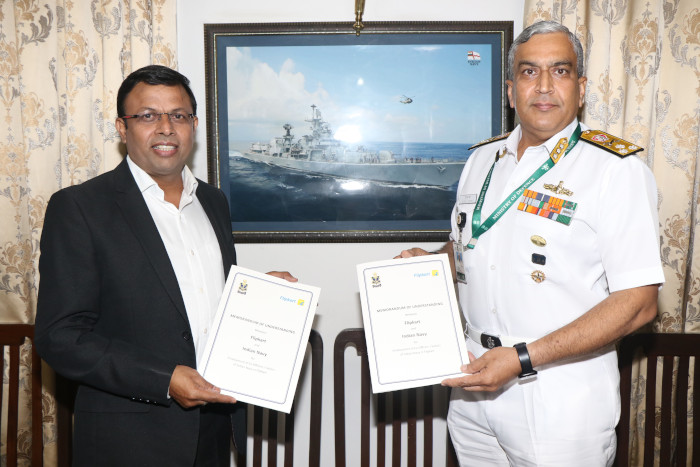 Indian Naval Placement Agency and Flipkart Sign MoU to find Opportunities for the Resettlement of Navy Veterans